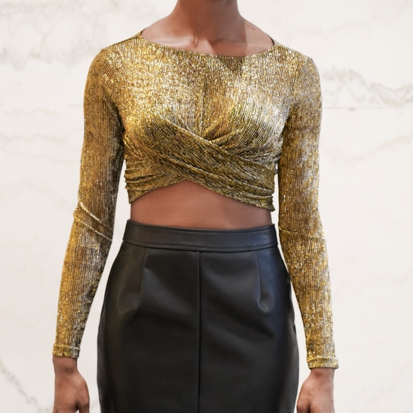 The Last Hanger | Tops | The Gold Crop Top | Poshmark
